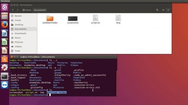 Linux команды pwd, ls и file.