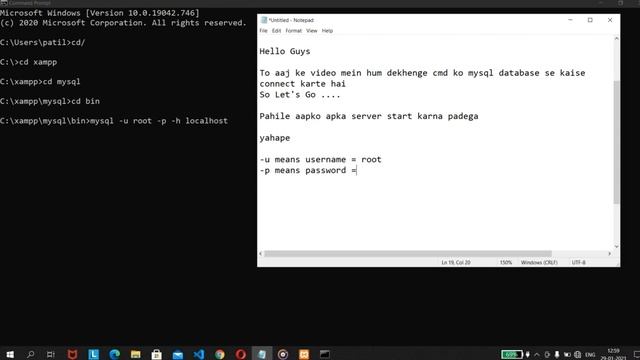 CMD : How to connect MySQL database thought cmd  Windows command line