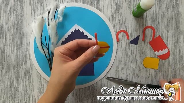 Объемная аппликация на тему "Зима" из бумаги / Зимний пейзаж / Зимние поделки в детский сад и школу смотреть онлайн