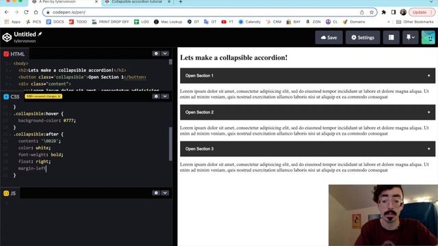 Collapsible Accordion Menu Tutorial - HTML CSS & JS смотреть онлайн