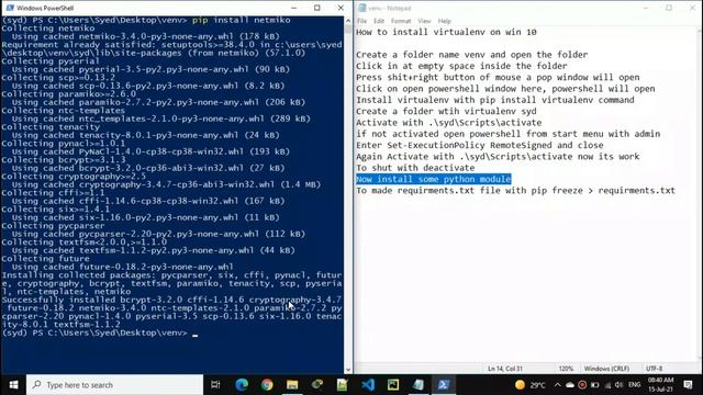 How to install Python virtual environment | Windows 10 смотреть онлайн