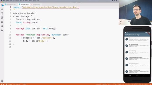 Flutter in Practice - E07: Automatic JSON Serialization смотреть онлайн