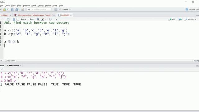 3. Find match (intersect) between two vectors using R смотреть онлайн