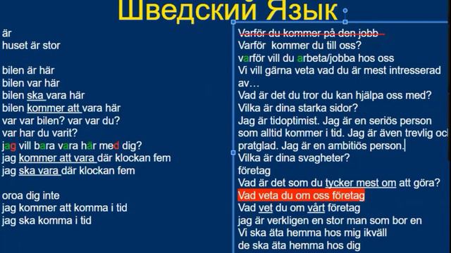 Шведский Язык Онлайн Урок Вебинар 17 Часть 5 из смотреть онлайн