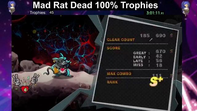 Mad Rat Dead - 100% Trophies in 6 Hours (Story Mode and All S+ Normal and Hard Stages) смотреть онлайн