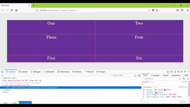 CSS Firefox Grid Inspector Tool смотреть онлайн