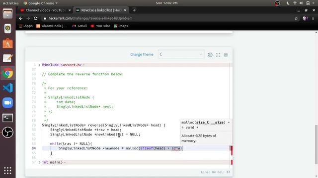 Reverse a Linked List | HackerRank Solution in C Programming смотреть онлайн