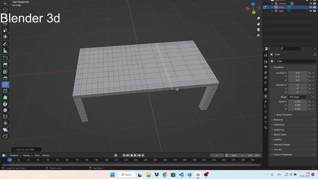 моделируем стол Blender смотреть онлайн