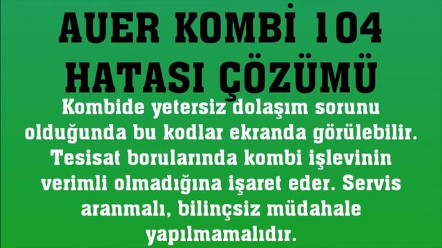 Auer Kombi 104 Hatası Nasıl Giderilir? смотреть онлайн