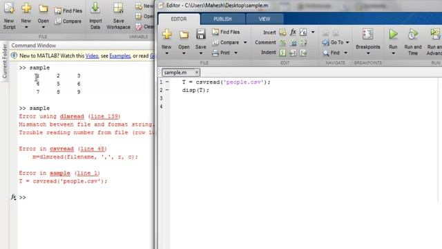 MATLAB Read CSV File смотреть онлайн