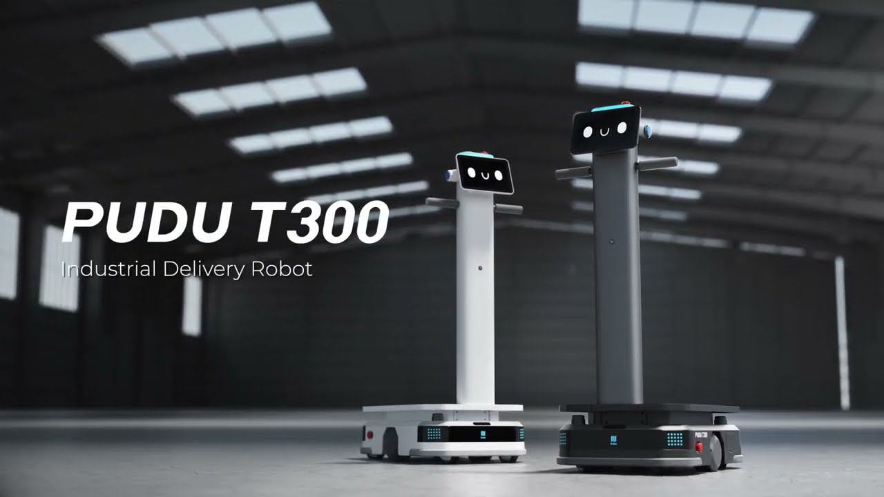 PUDU T300 - промышленный робот доставщик смотреть онлайн