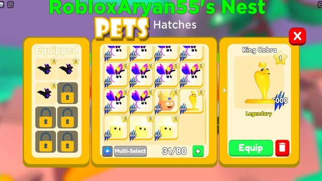 King Cobra Stats | Pet Swarm Simulator ( Roblox ) смотреть онлайн