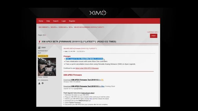 XIM APEX - Beta Firmware November 2019 Explanation смотреть онлайн