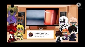 fnaf 1+puppet and Afton family-william react to: 6up 5oh cop-out