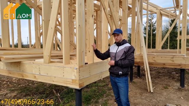 Каркасный дом 6х11 с террасой.Каркас и стропильная система.СП Дом строительная компания смотреть онлайн