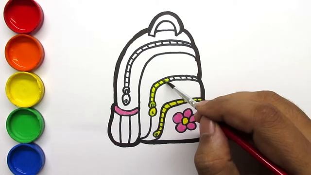 Backpack, School Bag Drawing and Coloring for Kids, Learn colors | ColourCups TV ☆ смотреть онлайн
