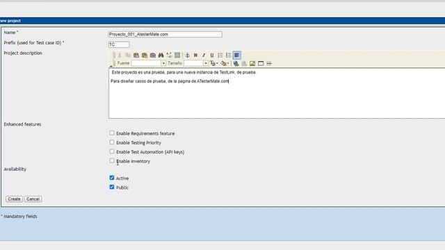 TestLink .- Crear Un Proyecto. смотреть онлайн