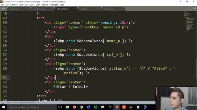 #BackEnd Aula 19 - Listagem de usuários, exclusão e edição (administrador) смотреть онлайн