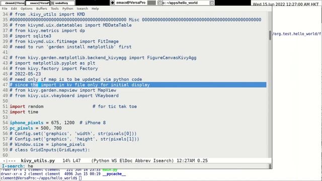 Python in Emacs 0053 - My “Hello World” KivyMD to apk, using Buildozer смотреть онлайн