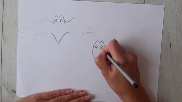Рисуем летучих мышей. Хэллоуин. Приведение.