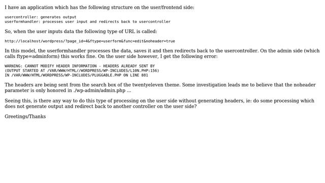 Wordpress: noheader on the user/frontend side смотреть онлайн