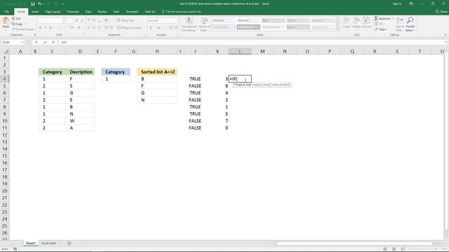 Use VLOOKUP and return multiple values sorted from A to Z смотреть онлайн