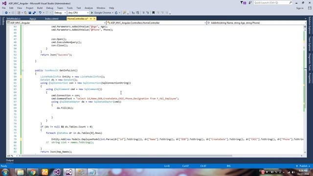 How to get data from SQL Server Using ASP MVC Angularjs смотреть онлайн