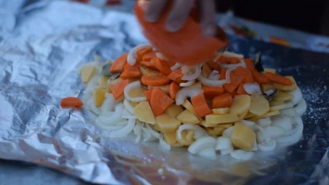 Жаркое на углях. Очень просто!!!. Постное блюдо. смотреть онлайн