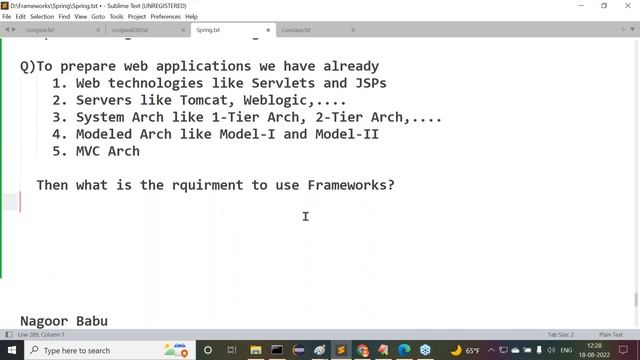 Java Frameworks Package tutorials || Session - 4 || by Mr. Nagoor Babu On 18-08-2022 @11:30AM IST смотреть онлайн