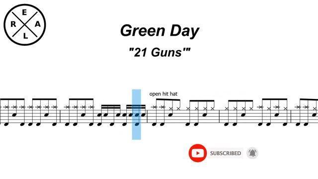 21 Guns - Green Day Drumscore смотреть онлайн
