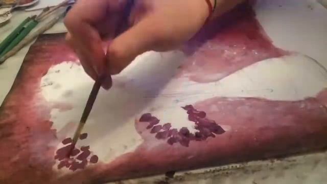 Рисунок. Сирень в вазе. Маслом. Ускоренная съемка смотреть онлайн