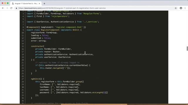 Angular 7 Tutorial Part 5 - Registration Form & User Service смотреть онлайн