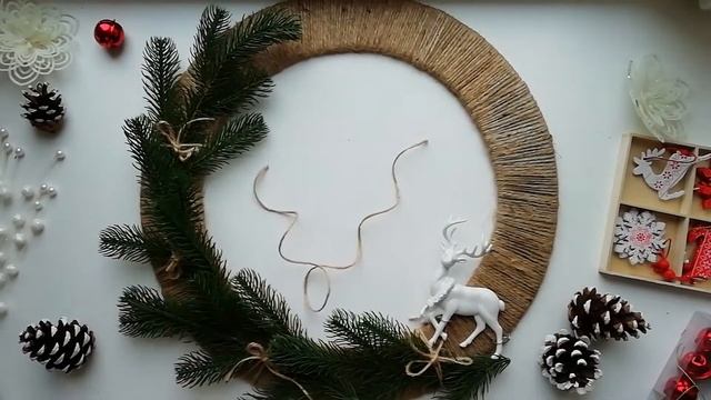 Рождественский венок своими руками Christmas Wreath DIY