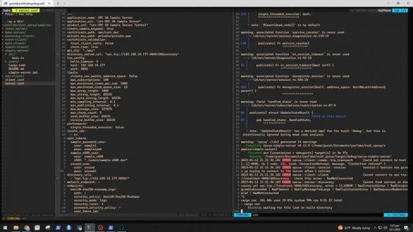 Connecting to OPCUA Rust Server in Linux PC via OPCUA python client GUI on Windows PC