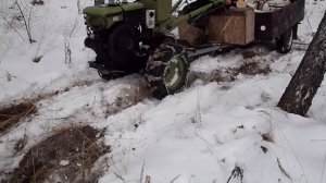 Тест драйв цепей на колесах мотоблока.