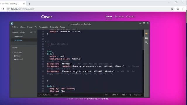 Aplicar estilos CSS con gradientes, sombras y colores material design смотреть онлайн