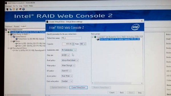 系統可開機進入WEB console 2 建立一個raid 0