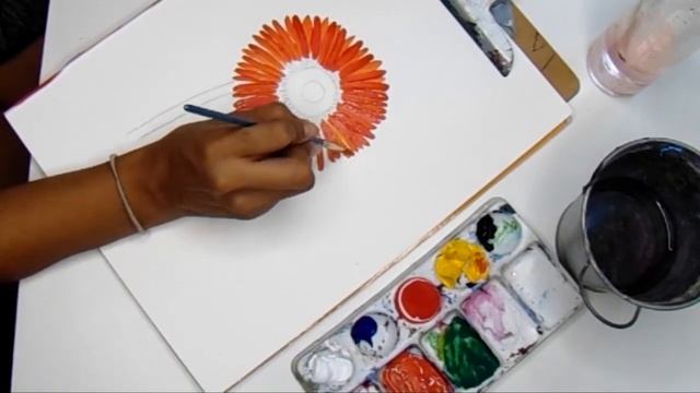 Tutorial: Pinta una flor gerbera смотреть онлайн