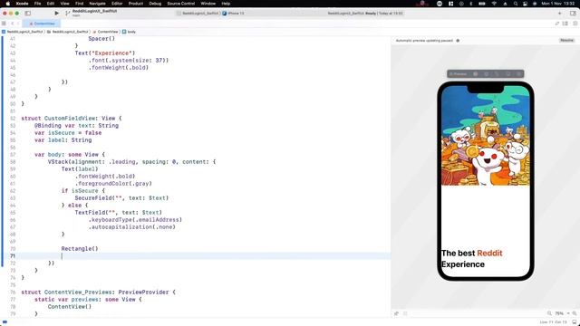 Reddit Login UI Using SwiftUI 3.0 + Xcode 13 смотреть онлайн