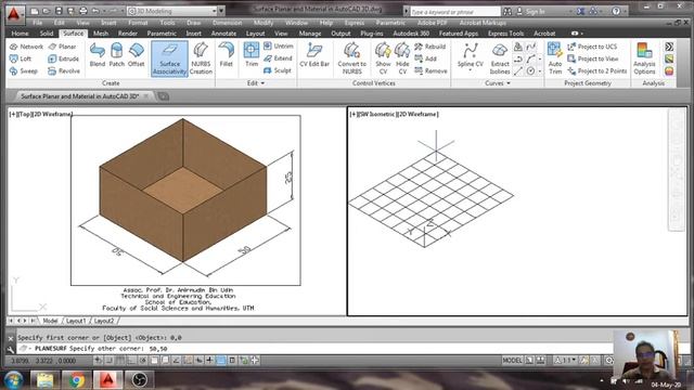 Surface Planar Object in AutoCAD смотреть онлайн