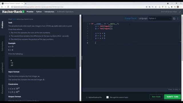 Python HackerRank Challenge #3 Arithmetic Operators смотреть онлайн