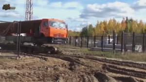 По бездорожью На Гусеничном вездеходе КАМАЗ.