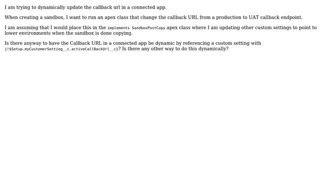 Salesforce: Dynamically set Connected App Callback URL смотреть онлайн