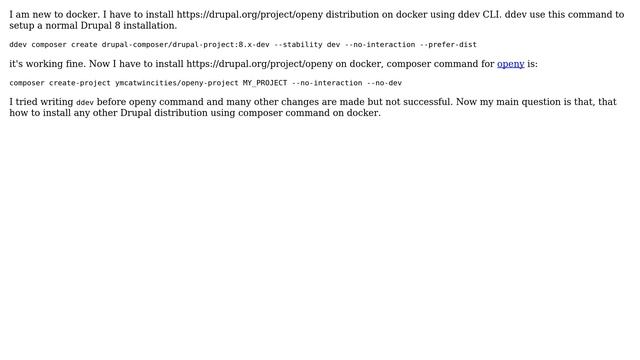 Drupal: How to install a distribution on Docker using ddev composer command? смотреть онлайн