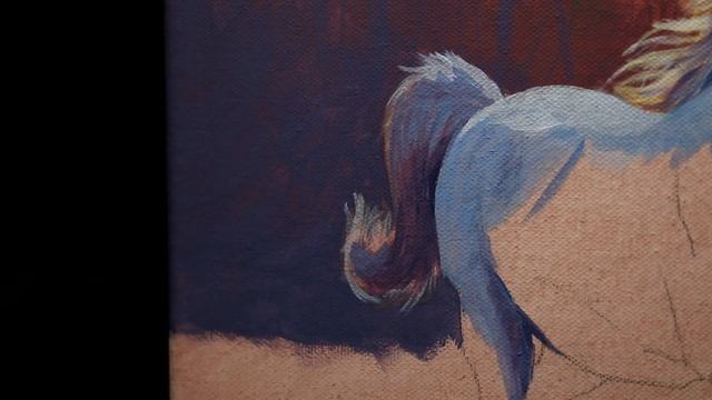 Acrylic Wildlife Painting Of A Galloping White Horse - Time Lapse - Artist Timothy Stanford