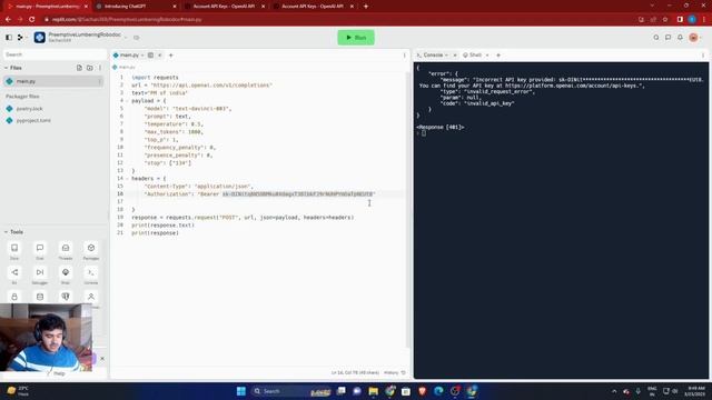 Chat gpt 401 error fixed @MicrosoftWindows @Google смотреть онлайн