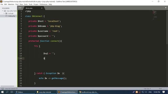 Part 1 How to connect to database in OOP PHP PDO смотреть онлайн