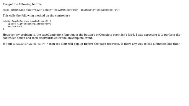 Salesforce: Calling a Javascript function after a partial page redirect смотреть онлайн