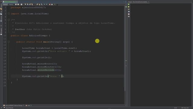 Java Ejercicio: 417 Adicionar o Sustraer Tiempo (Horas, Minutos, Segundos) en Objetos Tipo LocalTim смотреть онлайн