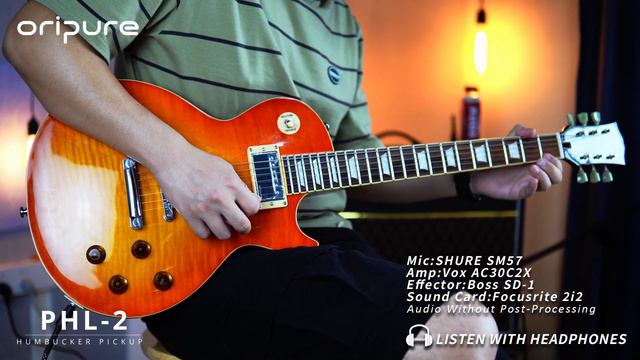 OriPure PHL2 Alnico 2 Handcrafted Electric Guitar Humbucker Pickup fits LP SG, SOUND DEMO смотреть онлайн